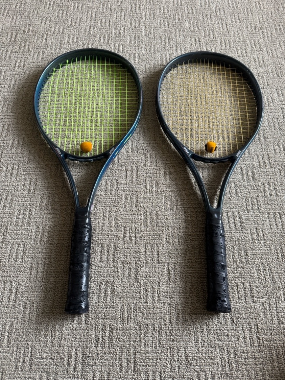 Pair of Prince Thunderstruck tennis rackets